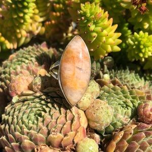 Hematoid Quartz Sterling Silver Ring Sz 6